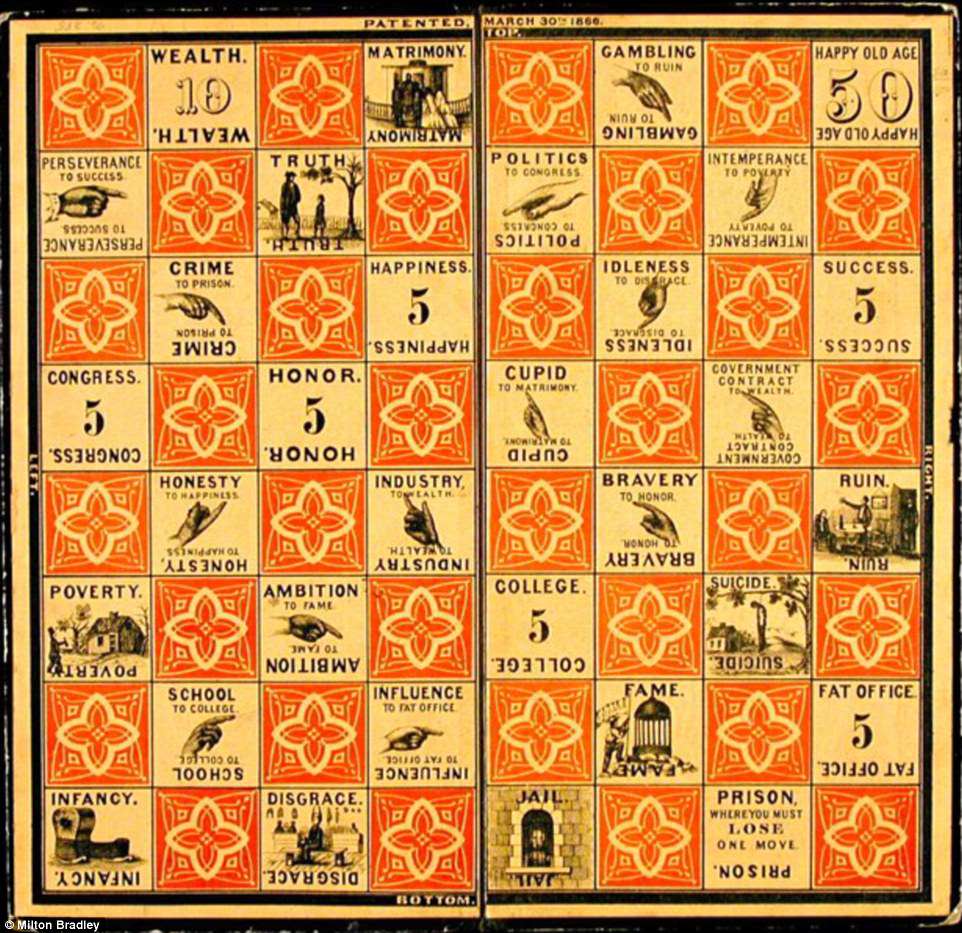 The Checkered Game of Life had a suicide square which featured the grim image of a man hanging from a noose (bottom right quadrant)