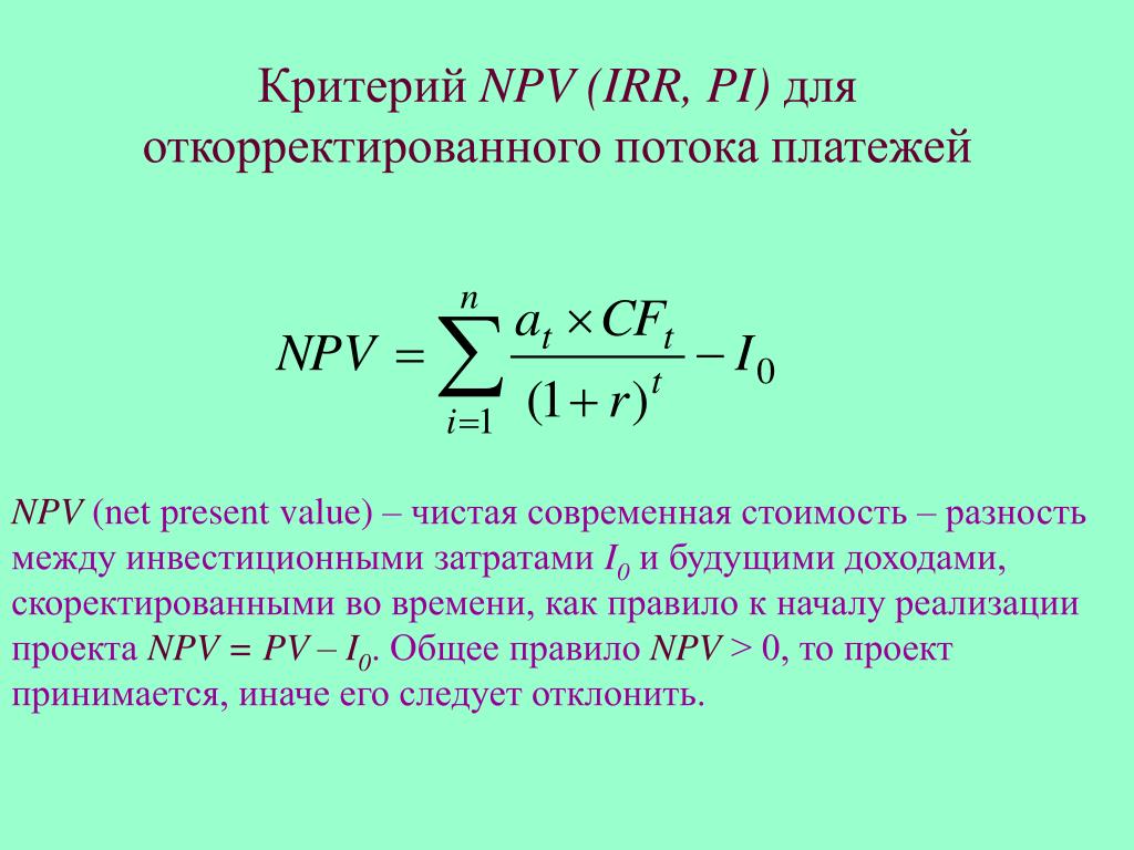 Irr проекта онлайн калькулятор