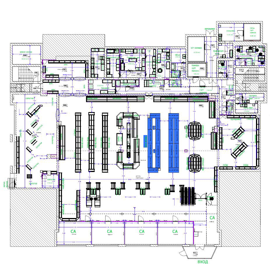 План супермаркета чертеж