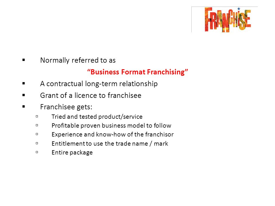 Business Format Franchising