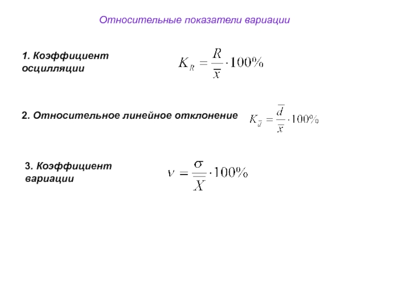 Показатели 3. 3) Коэффициент вариации.. Относительные показатели вариации. Оценка коэффициента вариации. Коэффициент осцилляции.