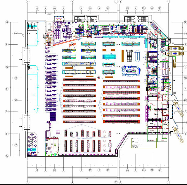 План супермаркета чертеж