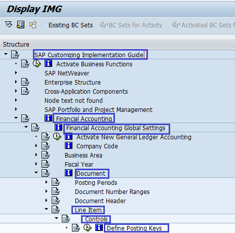 Define Posting Keys in SAP FICO
